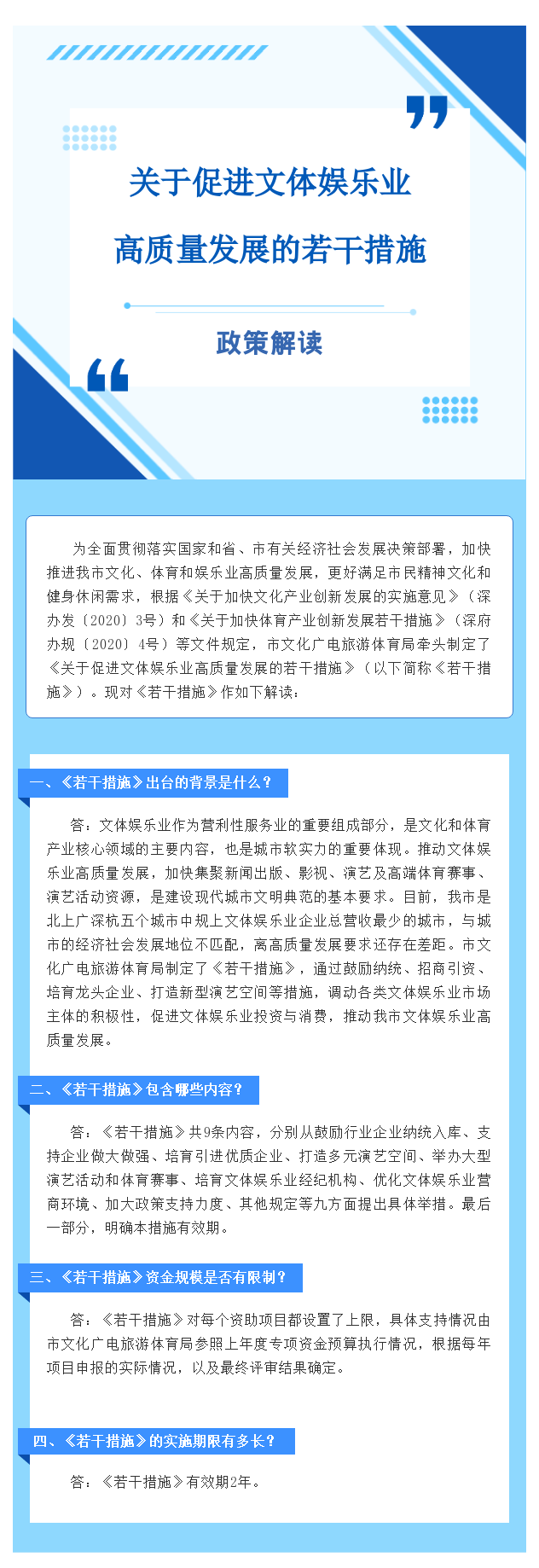 【图解】《关于促进文体娱乐业高质量发展的若干措施》政策解读