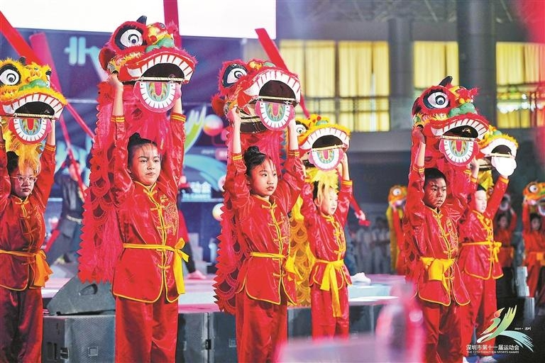 深圳市第十一届运动会|下十围小学少年醒狮团闪耀市运会